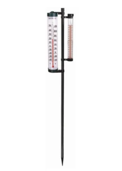 Tall Magnifying Rain Gauge & Thermometer